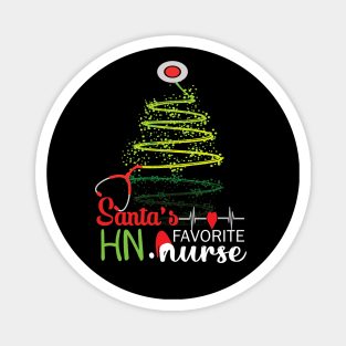 Santa's Favorite HN Nurse.. HN Nurse christmas gift Magnet